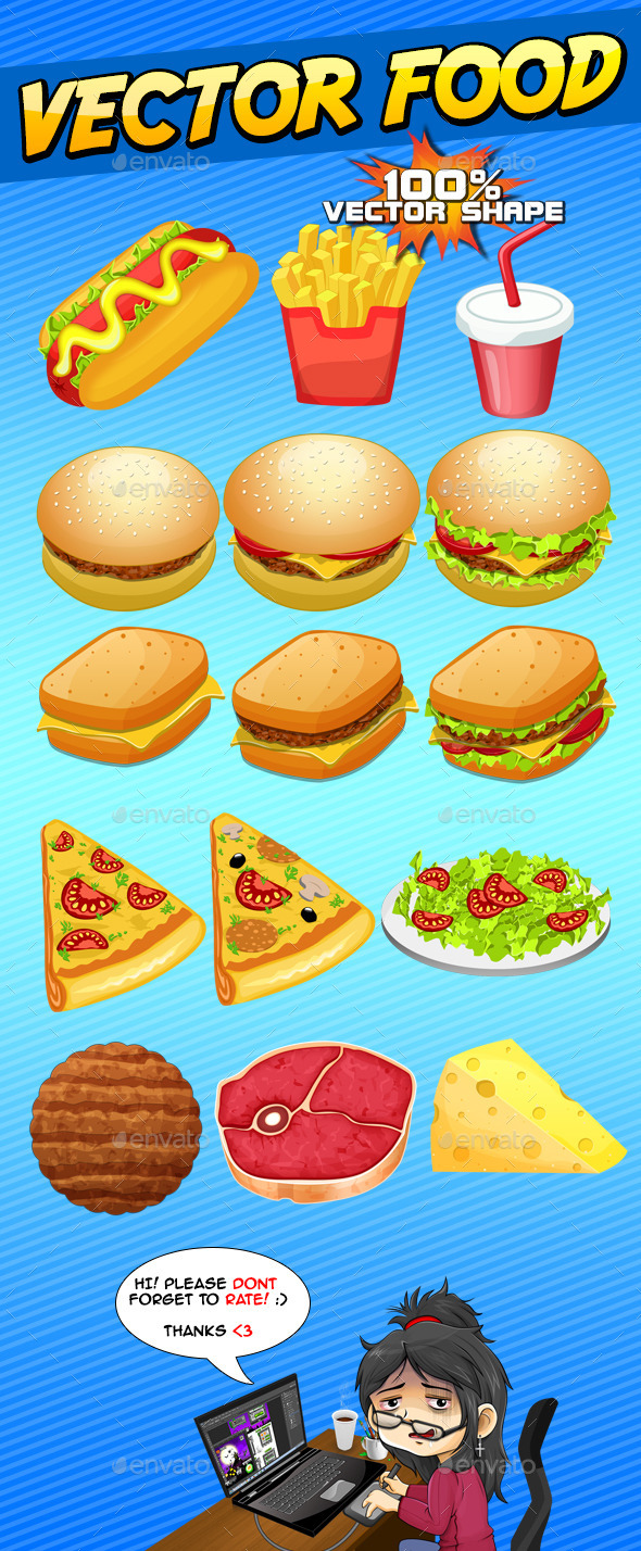15 Customizable Vector Food - Illustrations Graphics