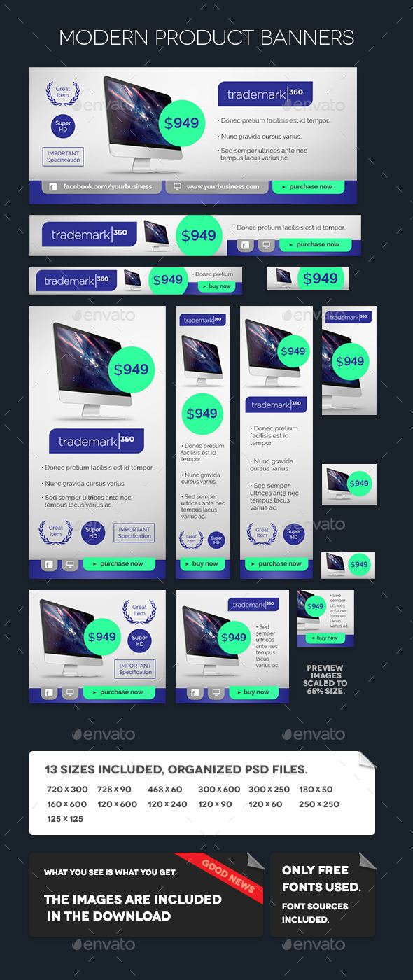 Modern Product Banner Templates - Banners & Ads Web Elements