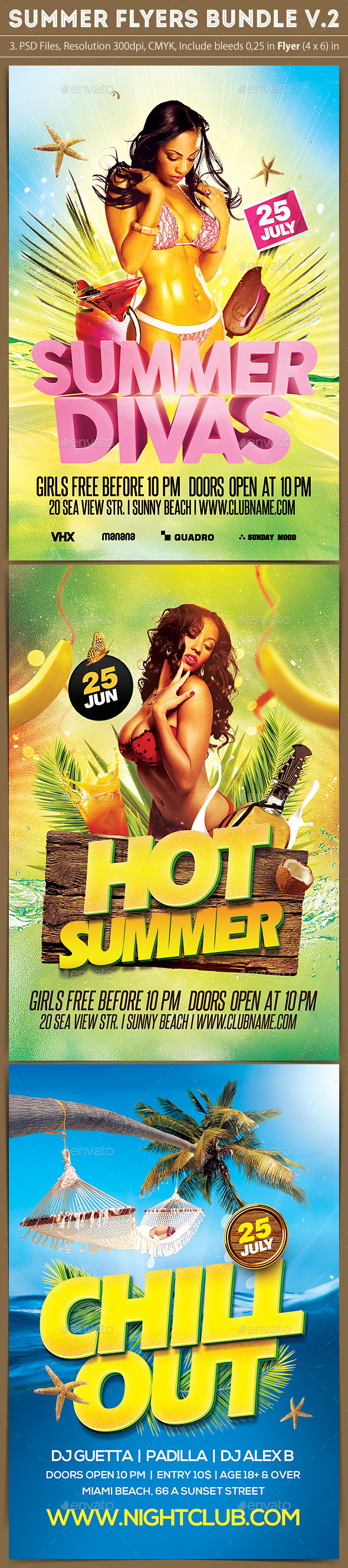Summer Flyers Bundle v.2 - Clubs & Parties Events