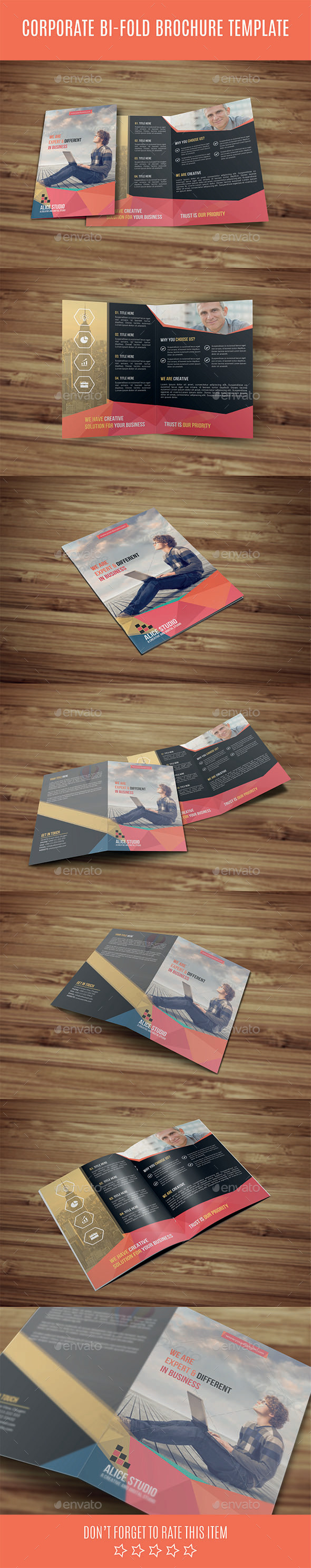 Corporate Bi-Fold Brochure Template - Corporate Brochures
