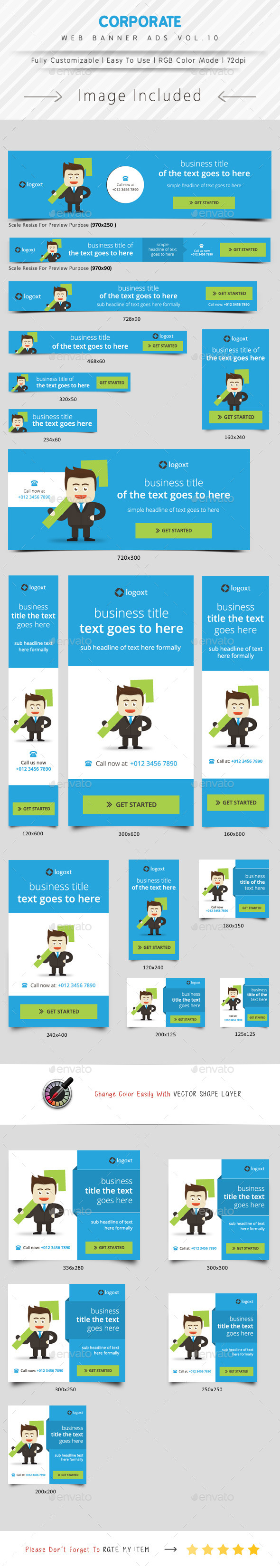 Corporate Web Banner Ads Vol.10 - Banners & Ads Web Elements