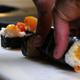 Sushi Chef Presenting Salmon Peach Futomaki Roll - VideoHive Item for Sale
