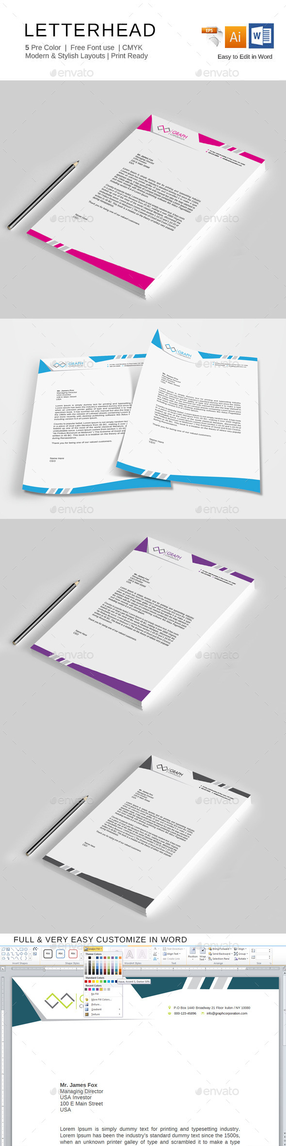 Letterhead - Stationery Print Templates