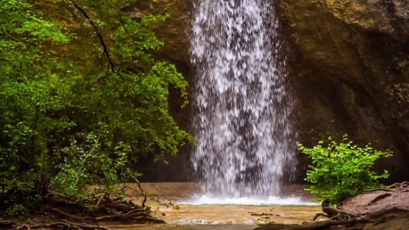 Beautiful Waterfall Kozyrek In Crimea Forest