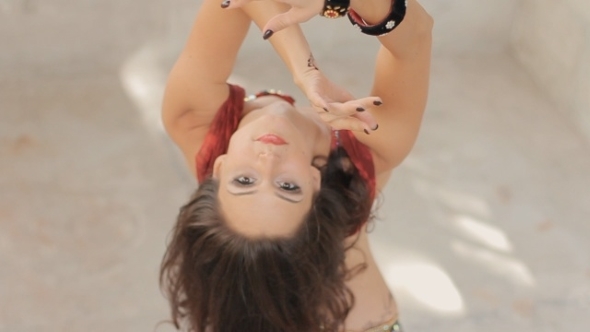 Beautiful Dancer Of Oriental Dance Spinning Beautiful Dancer Of Oriental Dance Spinning