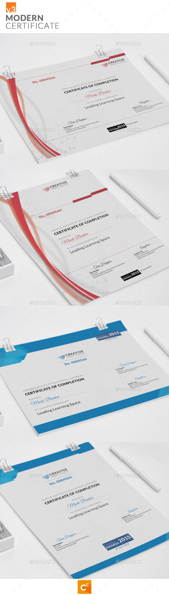 Modern Certificate v3 - Certificates Stationery