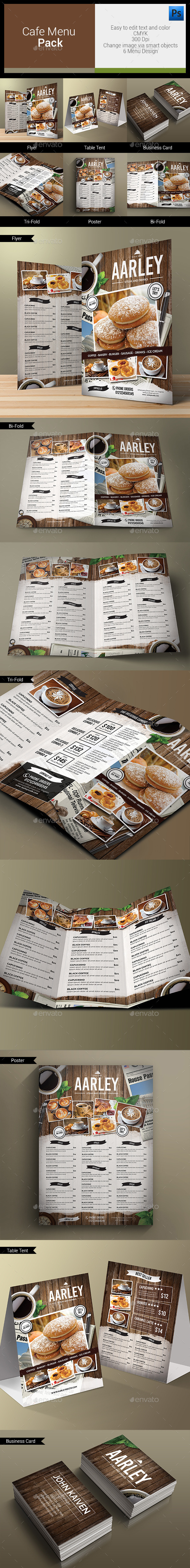 Cafe Menu Pack - Food Menus Print Templates