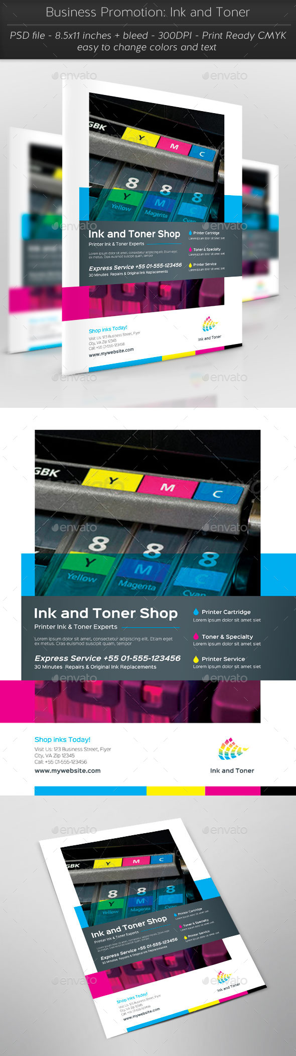 Business Promotion: Ink and Toner - Flyers Print Templates