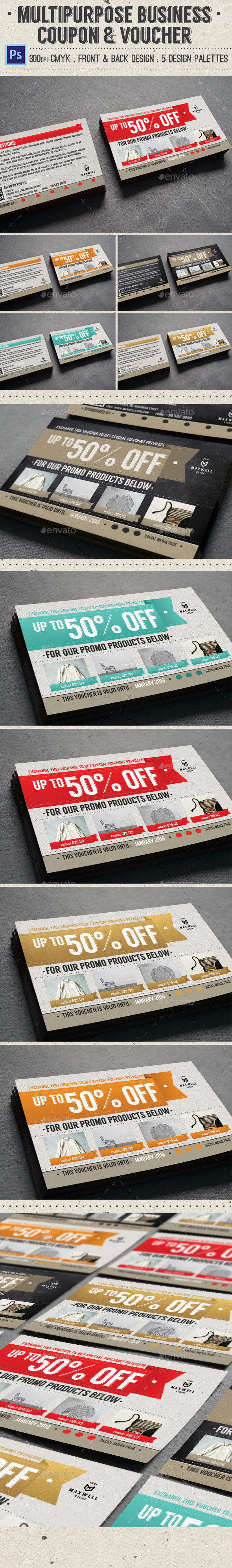 Multipurpose Business Coupon & Voucher - Loyalty Cards Cards & Invites