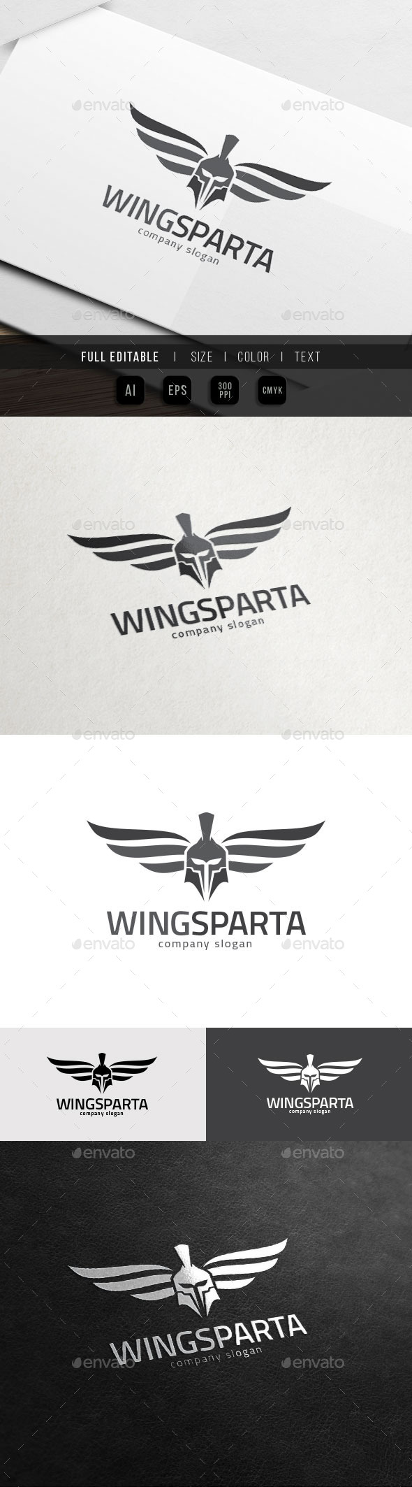Sparta Wing - Helmet Armour - War Game - Objects Logo Templates
