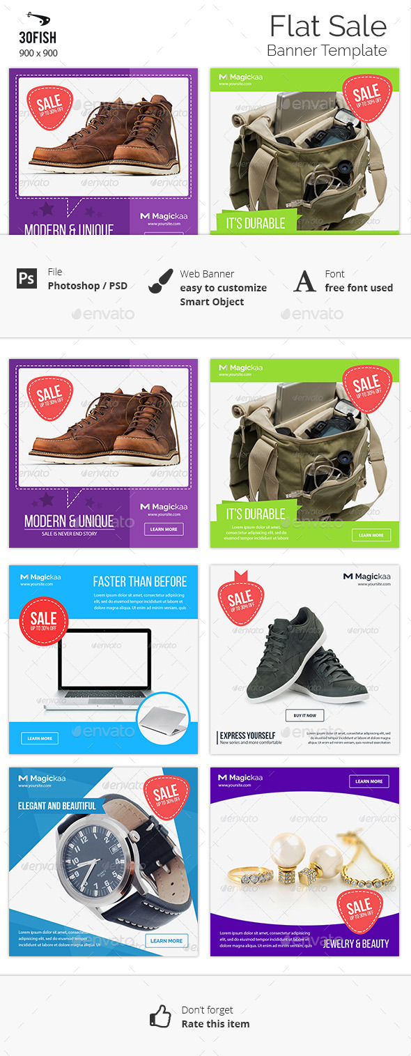 Flat Sale Banner - Banners & Ads Web Elements