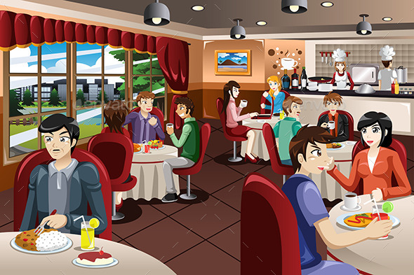 Business People Having Lunch Together - People Characters