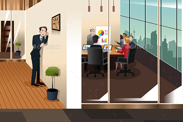 Businessman Listening to the Conversation - Business Conceptual