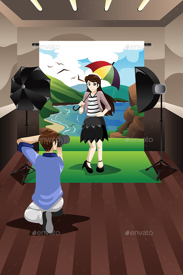 Photographer Taking Pictures of a Model - People Characters