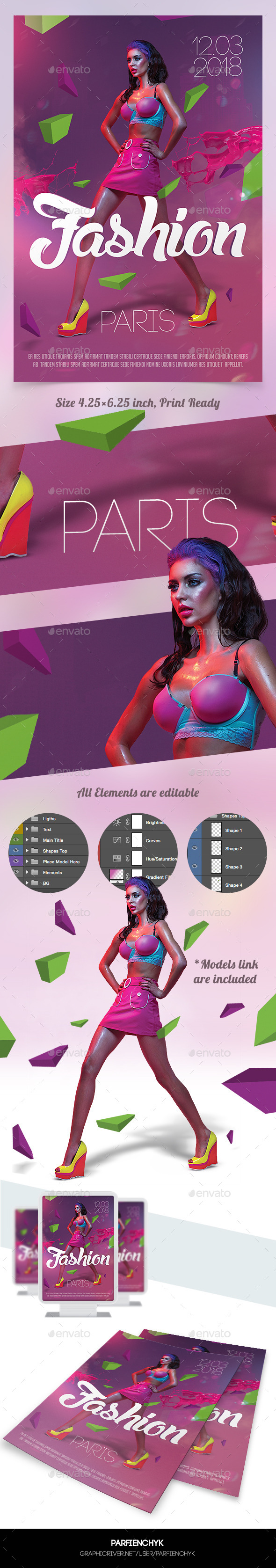 Fashion Show Flyer Template - Clubs & Parties Events