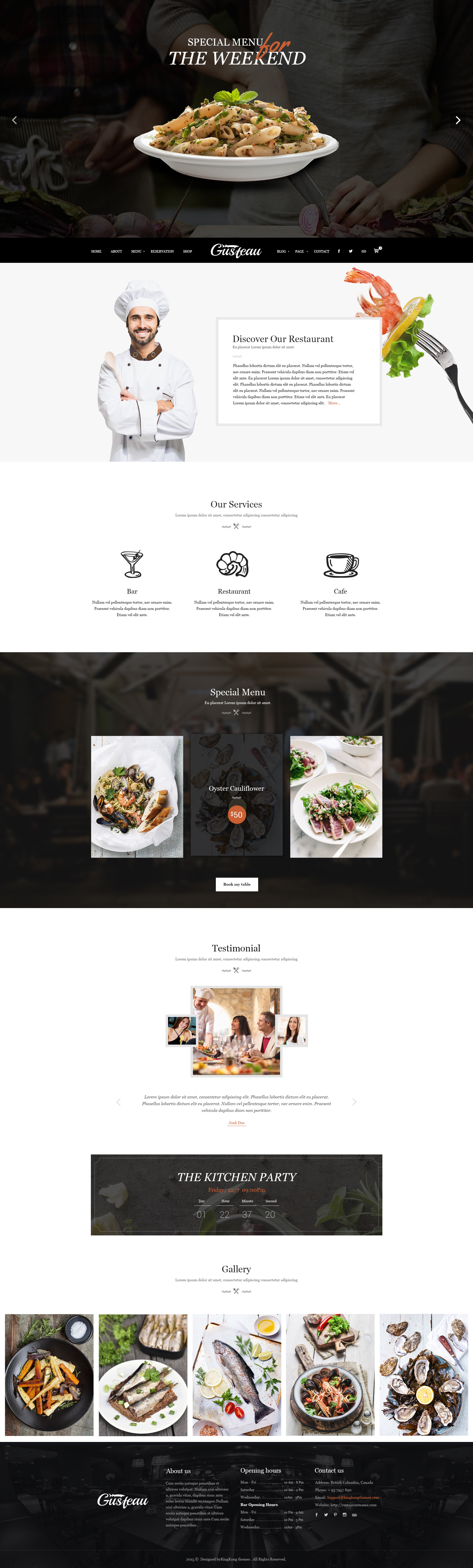 Gusteau – Elegant Food and Restaurant PSD Template by KingKongthemes