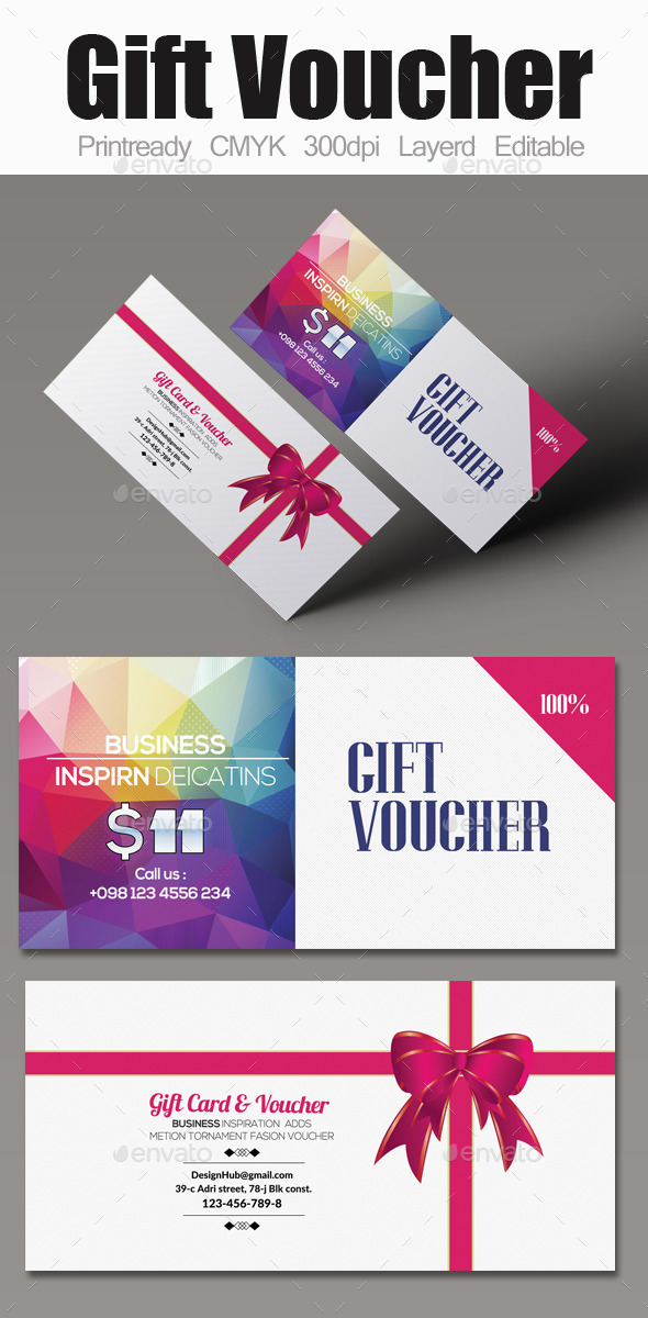 Multi Use Business Gift Voucher - Cards & Invites Print Templates