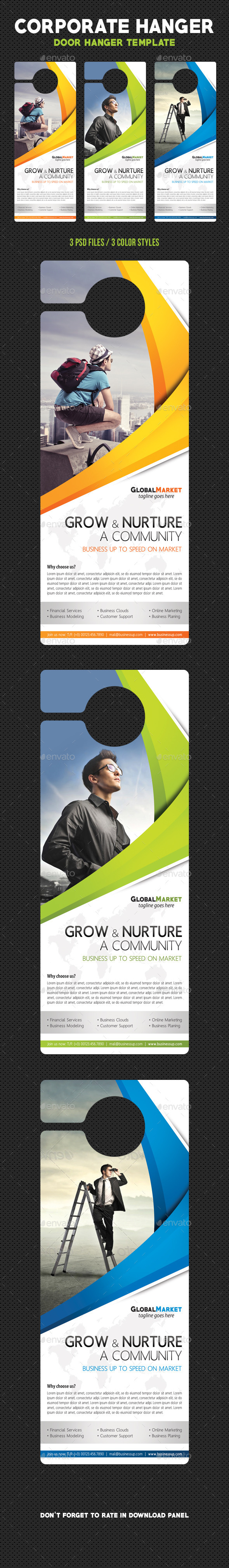 Corporate Door Hangers V01 - Miscellaneous Print Templates
