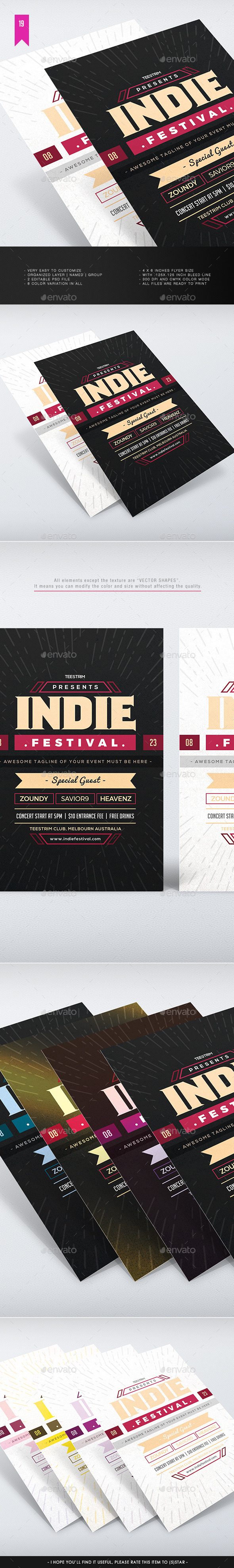 Indie Festival - Flyer Template - Concerts Events