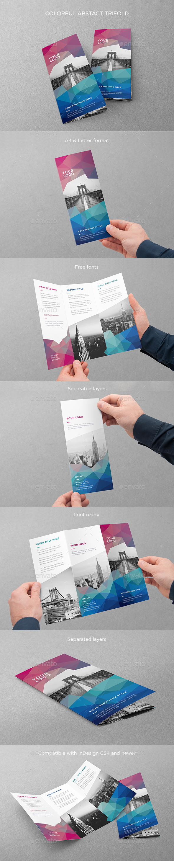 Colorful Abstract Trifold - Brochures Print Templates