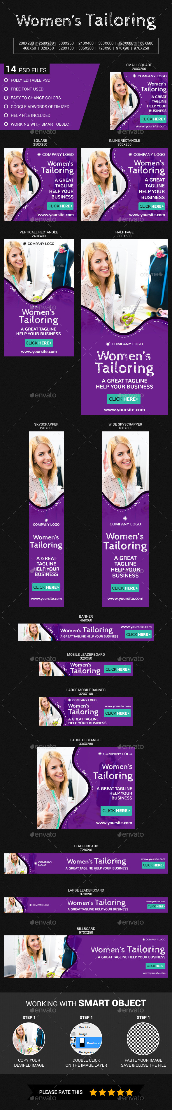 Women's Tailoring - Banners & Ads Web Elements
