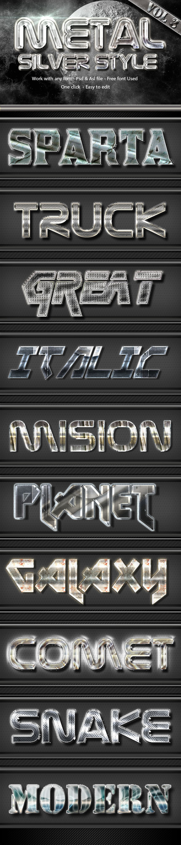 Metal Silver Text Effect Style Vol 3 Metal Silver Text Effect Style Vol 3