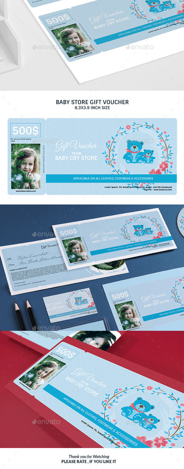 Baby Store Gift Voucher - Loyalty Cards Cards & Invites