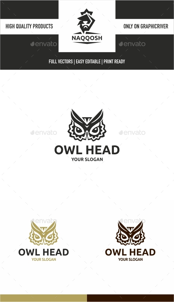 Owl Head - Animals Logo Templates