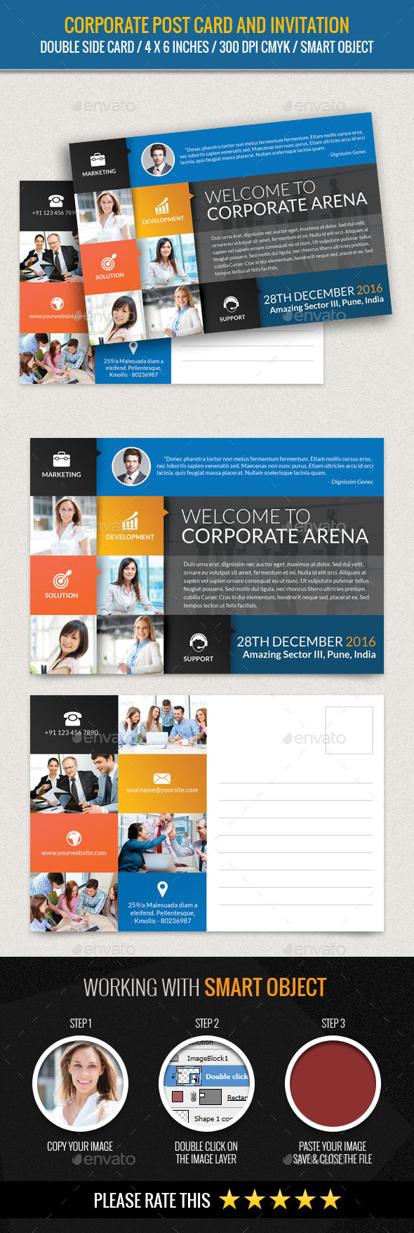 Corporate and Business Post Card Template - Cards & Invites Print Templates