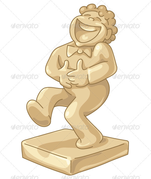 Golden Statuette of Laughing Man.