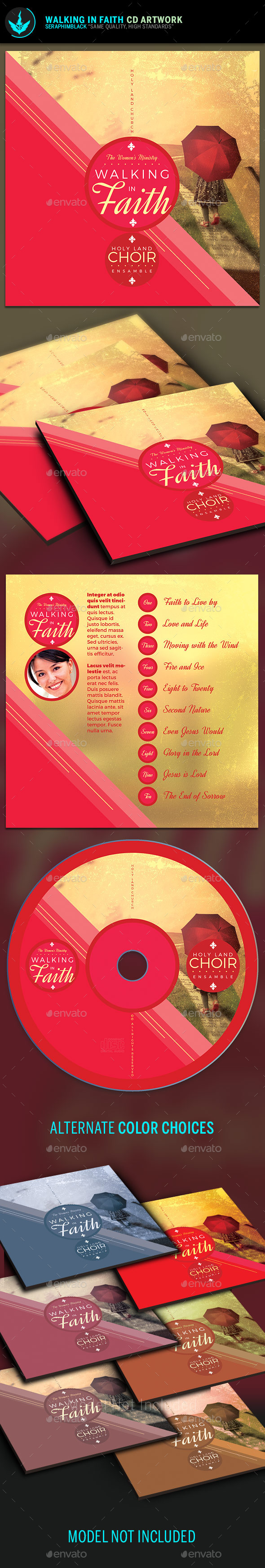 Walking in Faith CD Artwork Template - CD & DVD Artwork Print Templates