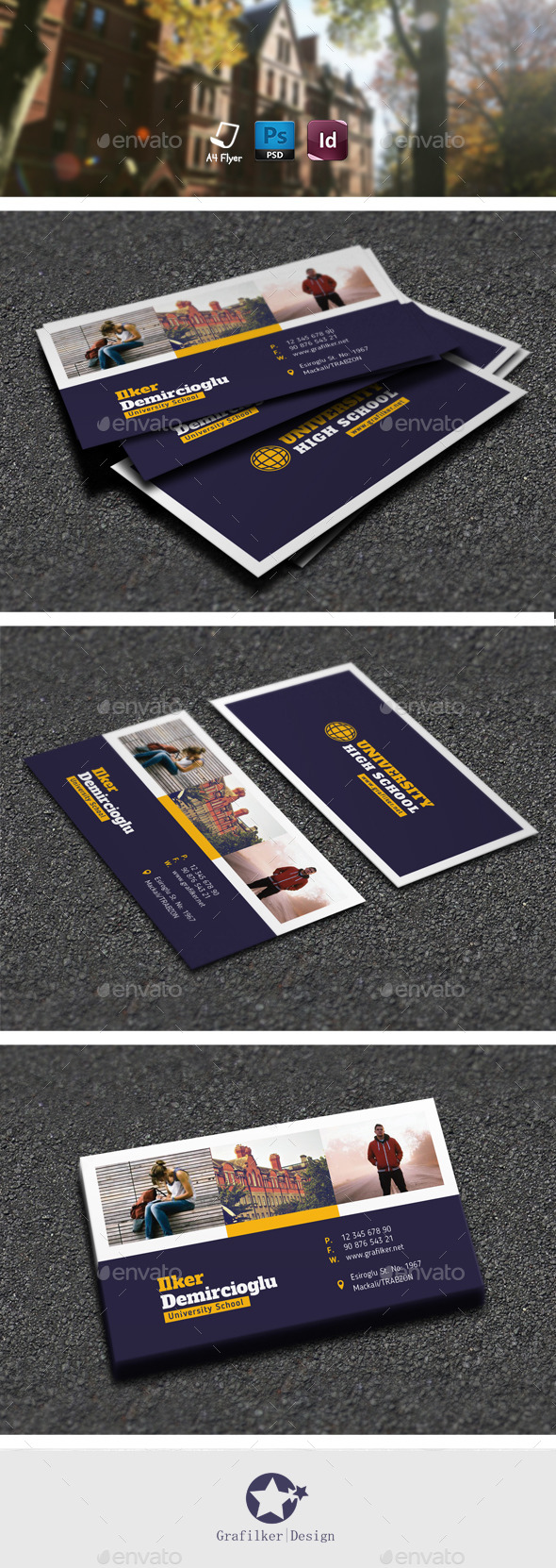 School Business Card Templates - Corporate Business Cards
