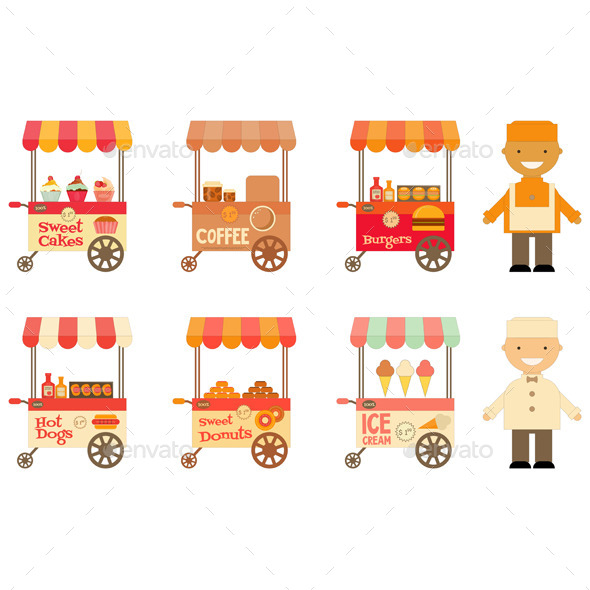 Street-Food Market Store Car - Food Objects
