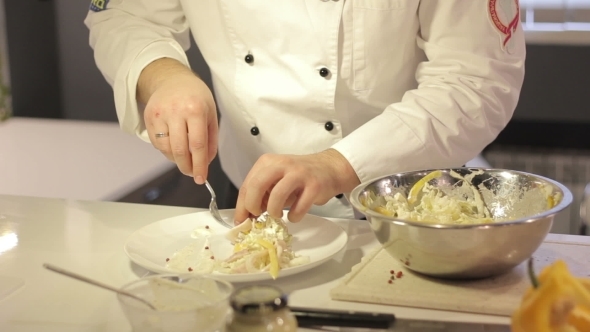 Chef Prepares Salad