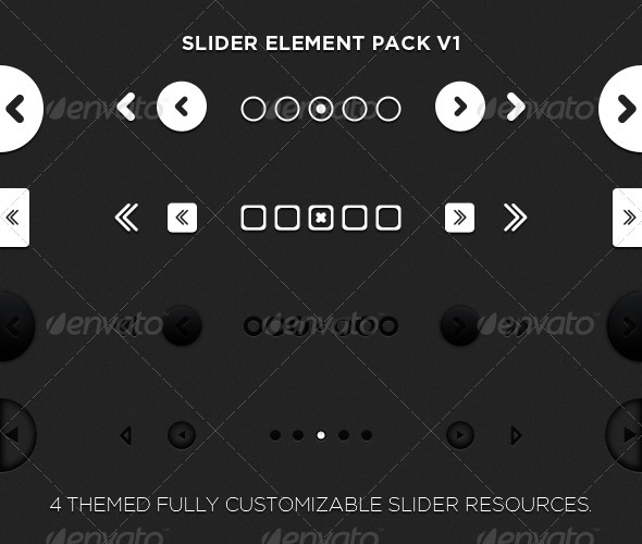 4 Theme Slider Elements - Buttons Web Elements