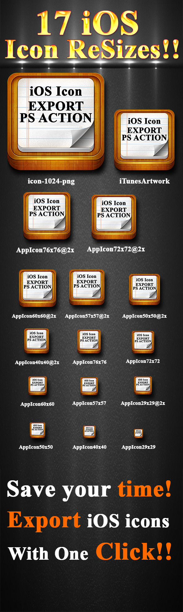 iOS Icon Export Photoshop Action - Utilities Actions