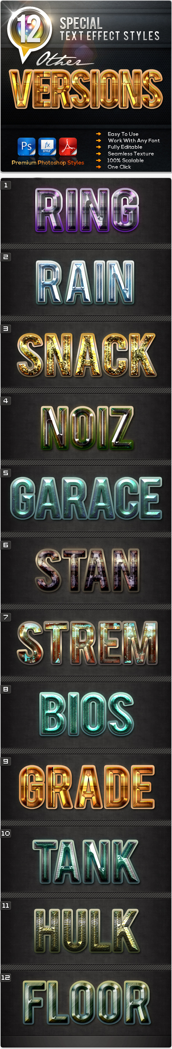 12 Special Other Versions - Text Effects Styles