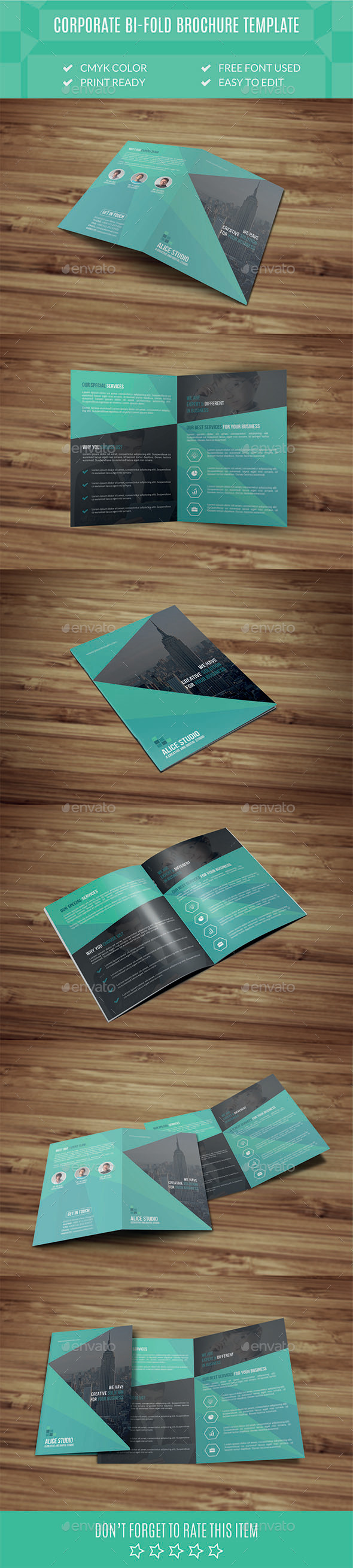 Corporate Bi-Fold Brochure Template - Corporate Brochures