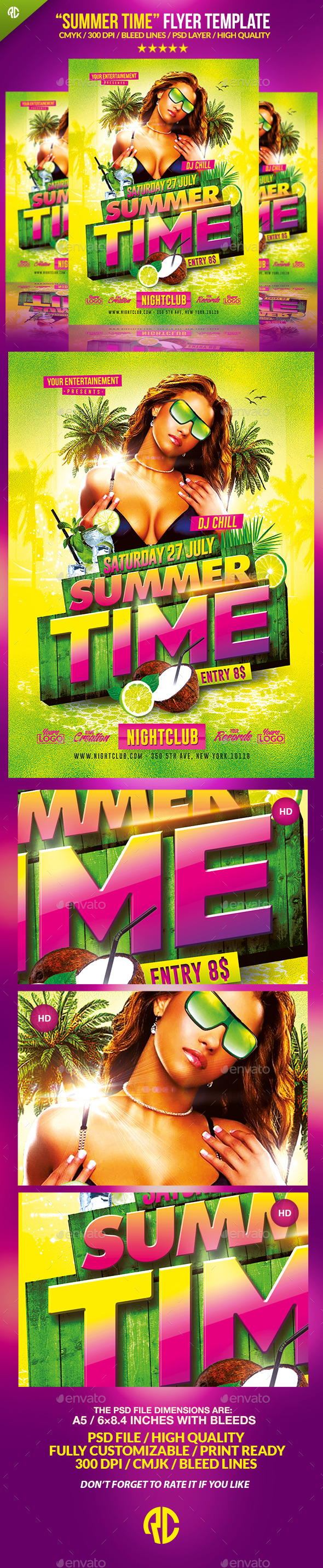 SummerTime Party | Psd Flyer Template - Events Flyers
