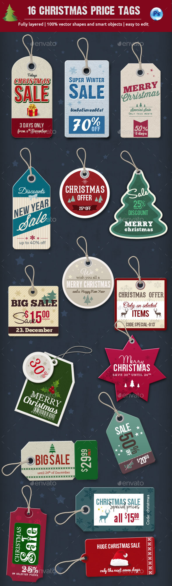 15 Christmas Price Tags - Miscellaneous Web Elements