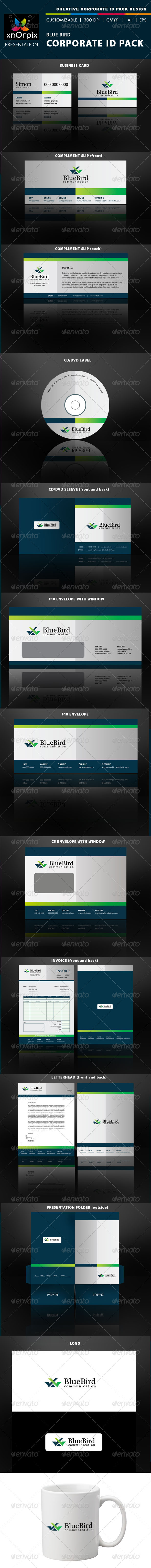 Blue Bird Corporate ID Pack - Stationery Print Templates