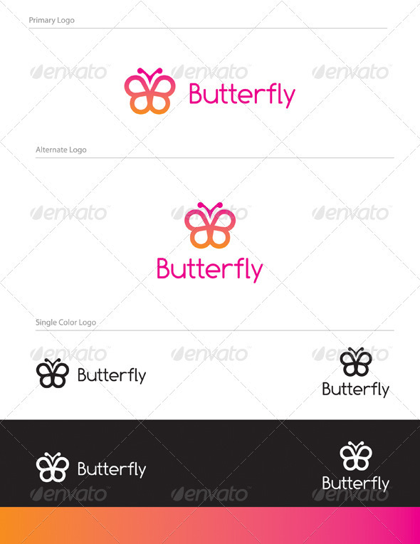 Butterfly Logo Design - ANI-001 - Animals Logo Templates