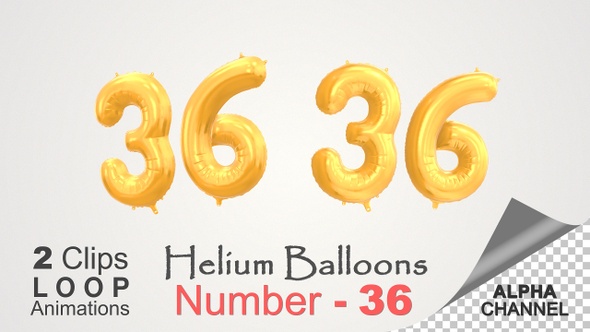 Celebration Helium Balloons With Number – 36