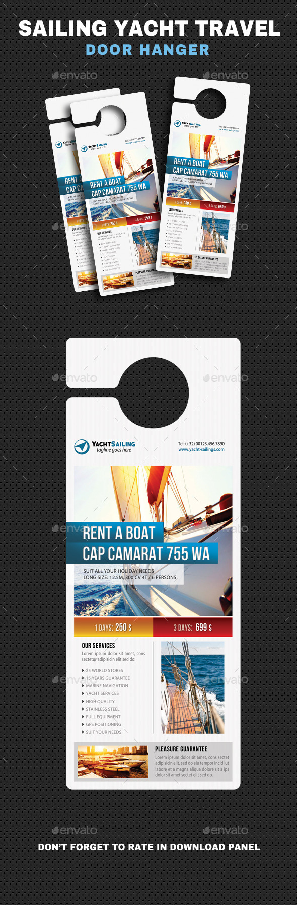 Sailing Yacht Travel Door Hanger V03 - Events Flyers