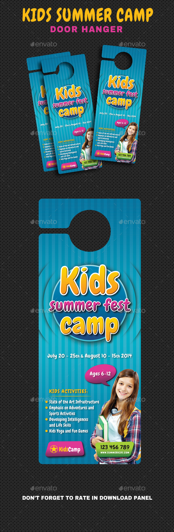 Kids Summer Camp Door Hanger V01