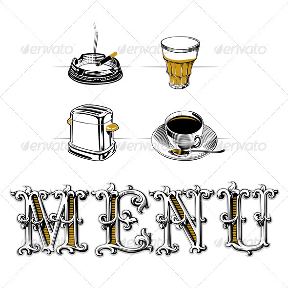 Vintage Menu Template - Decorative Symbols Decorative