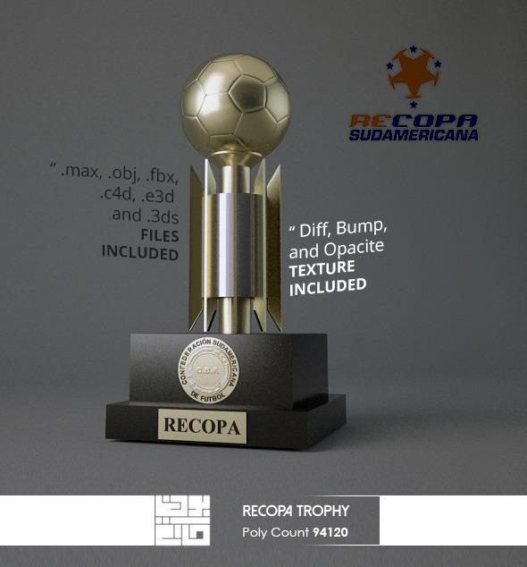Recopa Sudamericana Trophy - 3Docean 12332518