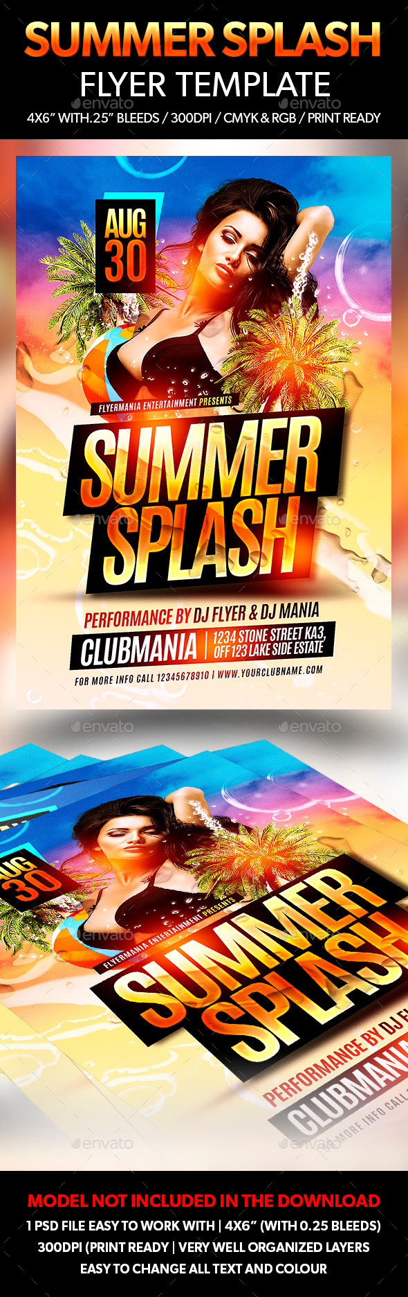 Summer Splash Flyer Template - Flyers Print Templates