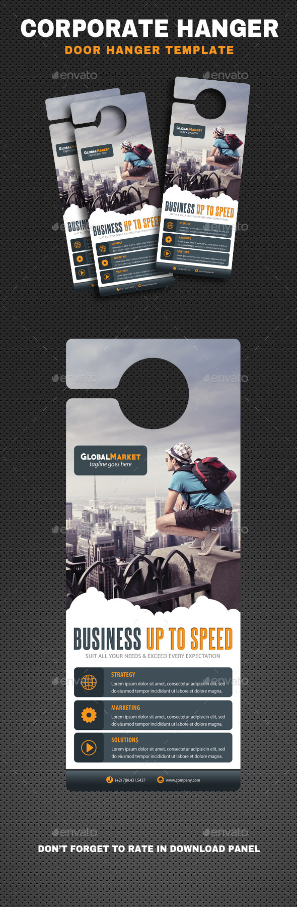Corporate Door Hangers V03 - Miscellaneous Print Templates