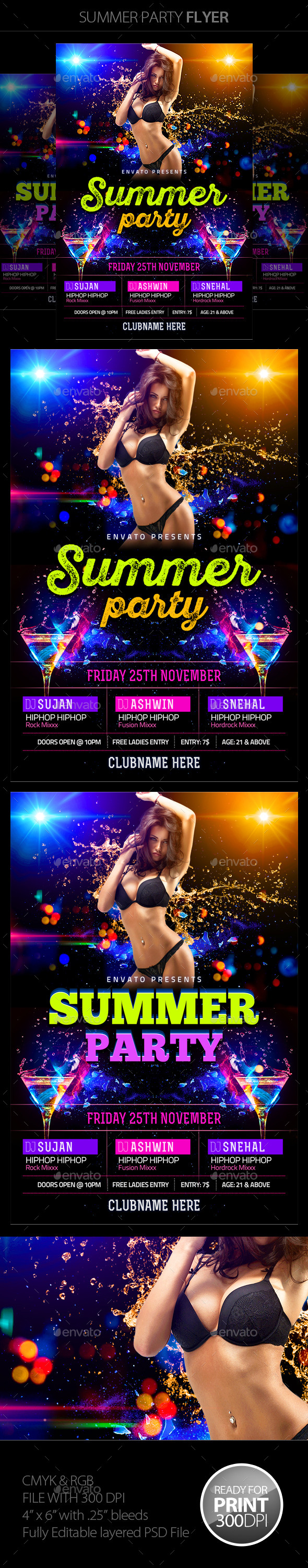 Summer Flyer - Clubs & Parties Events